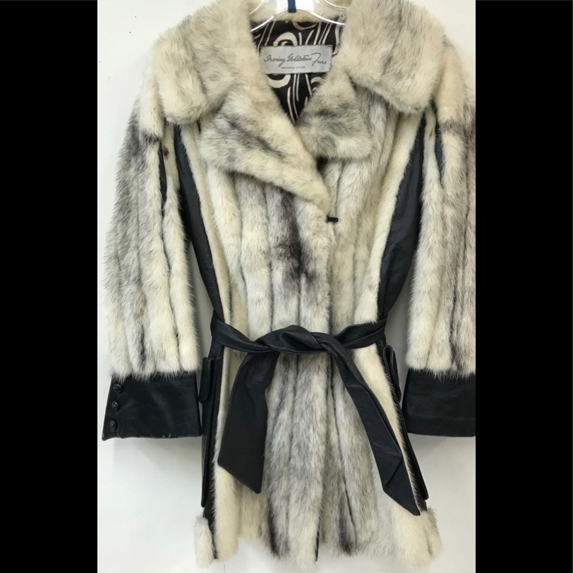 Vintage Irving Goldstein Weasel Fur/Leather Coat